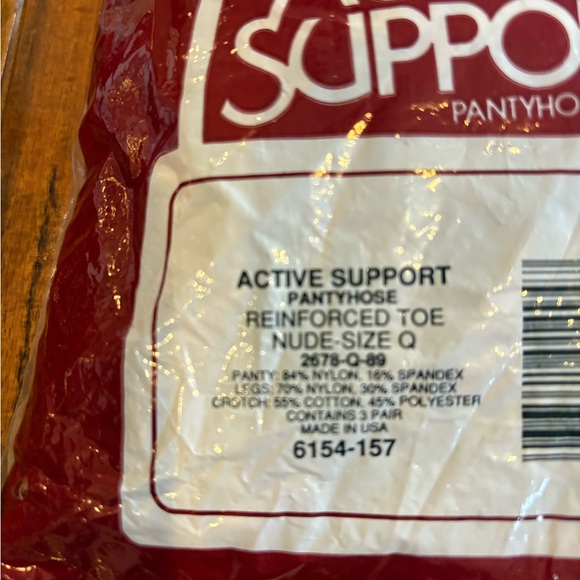 L'eggs Sheer Energy Active Support Pantyhose Slightly Imperfect Nude Q 3 Pr Vtg - Picture 2 of 3